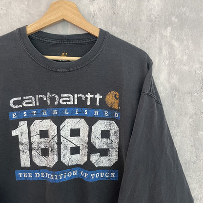 カーハート　00s Carhartt ロングスリーブ　古着　vintage ビンテージ　ロンT プリント　メンズXL ブラック