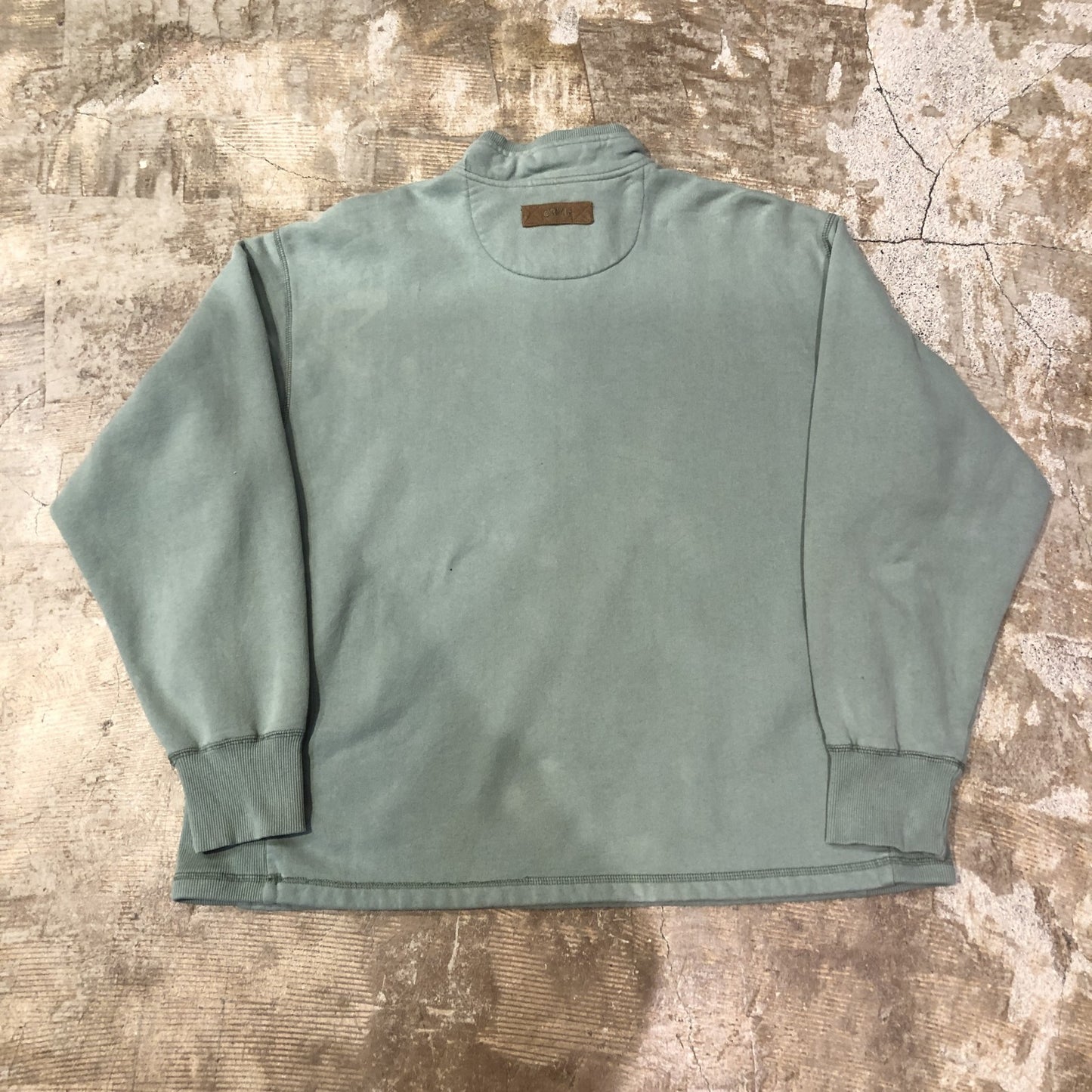 00s ORVIS ブランクハーフジップスウェット　黄緑　XL