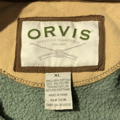 00s ORVIS ブランクハーフジップスウェット　黄緑　XL