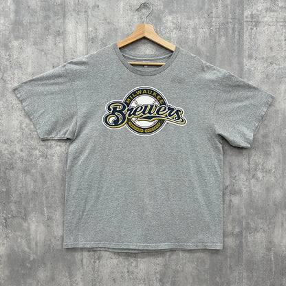 00s MLB Brewers ブルワーズ ミルウォーキー 野球 古着 ビンテージ グレー XL