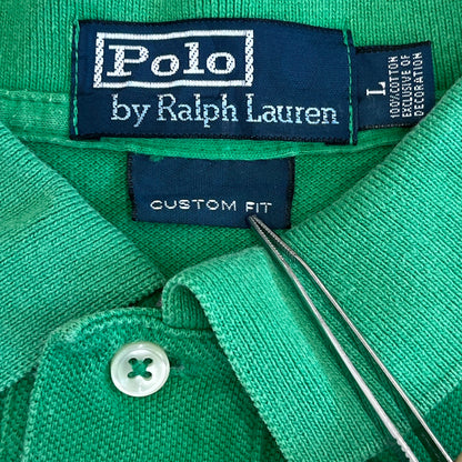 POLO RALPH LAUREN ポロラルフローレ ポロシャツ ボーダー COSTOM FIT 古着 Lサイズ