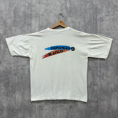 90s USA製 American Style DEPORCES BLANCO アメリカンスタイル　Tシャツ　古着 ビンテージ 白 XXL