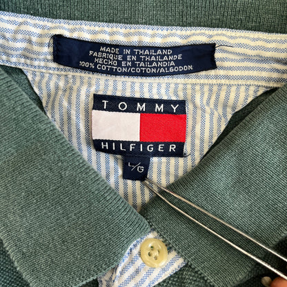 90年代 TOMMY HILFIGER トミーヒルフィガー ポロシャツ Lサイズ タイ製 古着