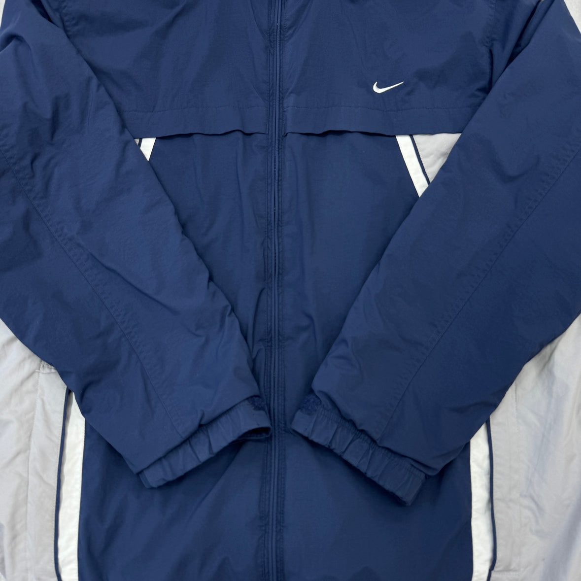 00s Nike ナイキ  Nylon Zip Jacket ミドル丈 インド製 Lサイズ ネイビー