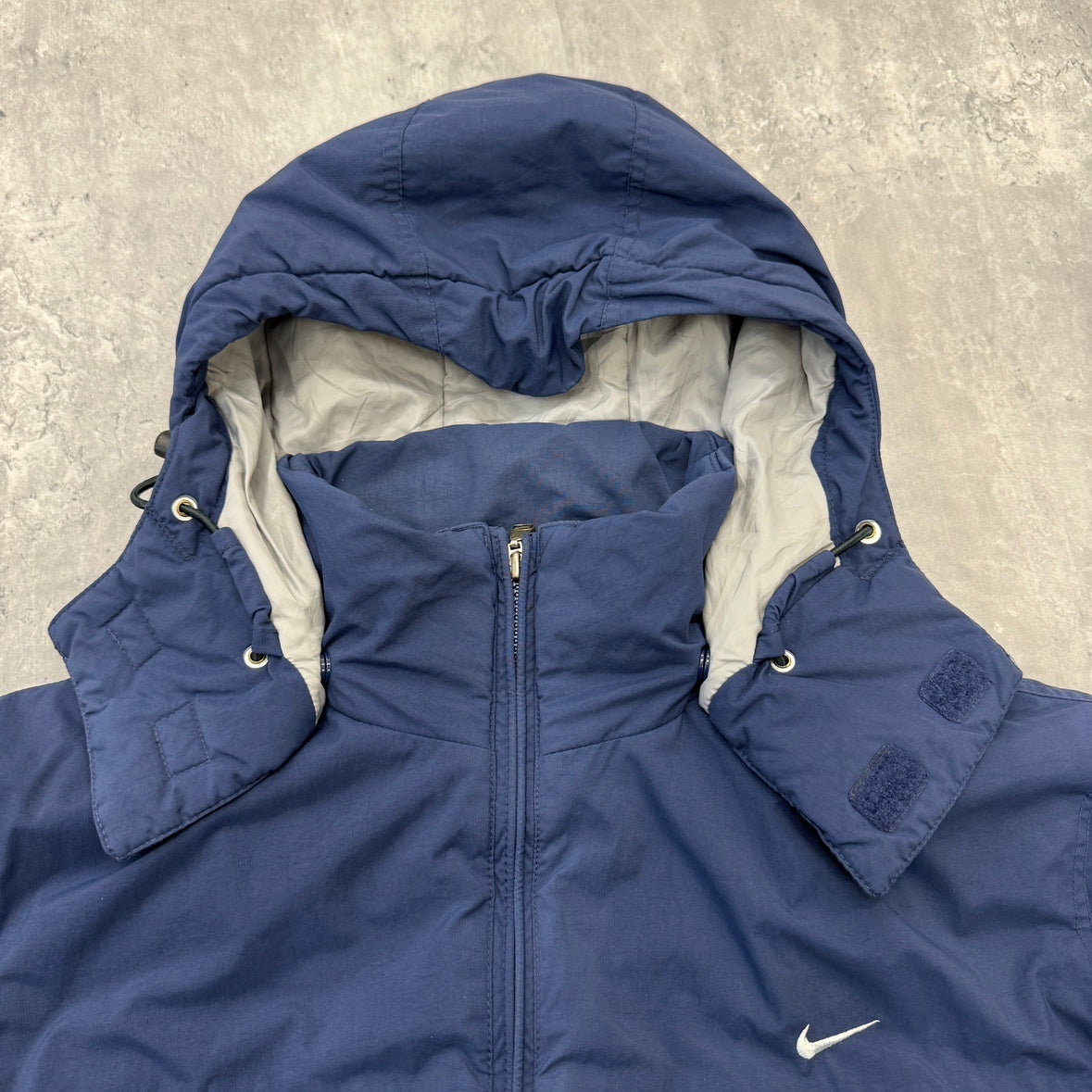 00s Nike ナイキ  Nylon Zip Jacket ミドル丈 インド製 Lサイズ ネイビー