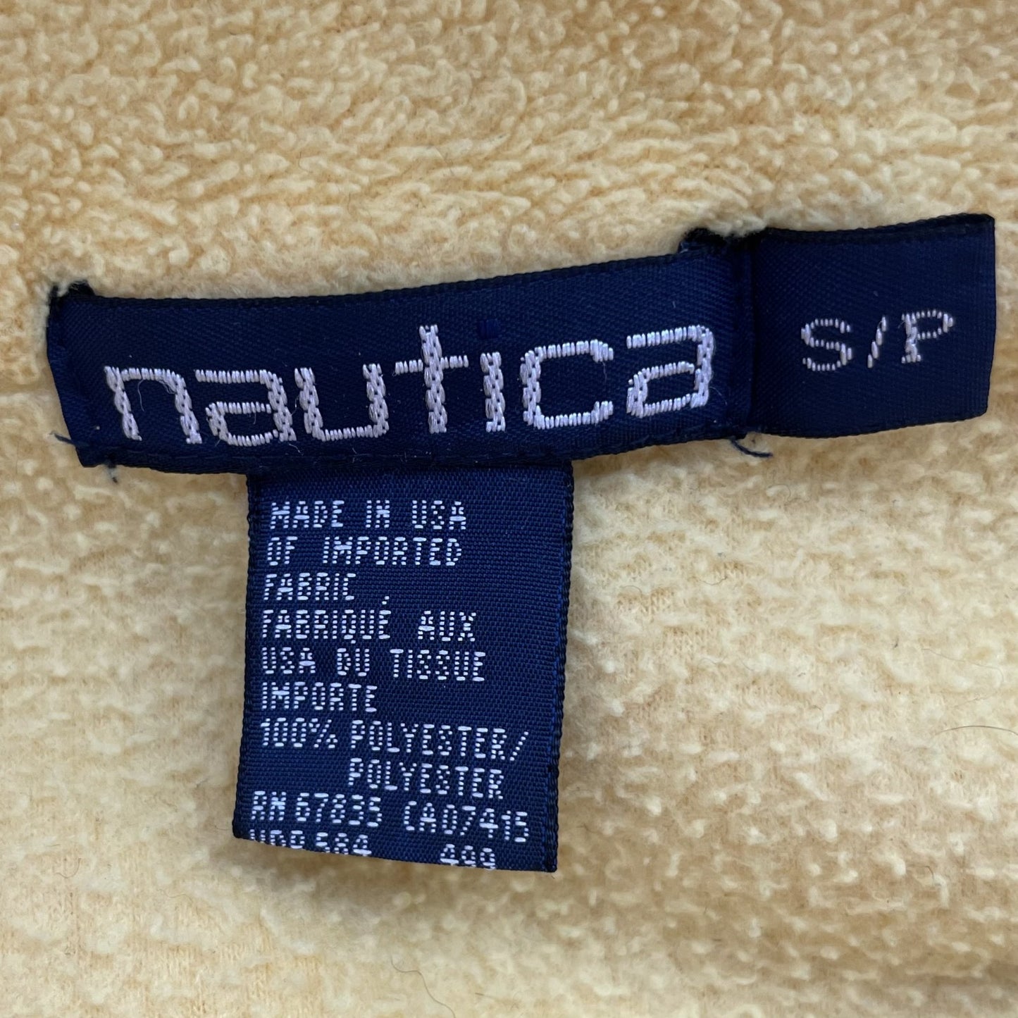 90s vintage　古着　ビンテージ nautica　ノーティカ　フリースジャケット　刺繍ロゴ　フルジップ　USA製