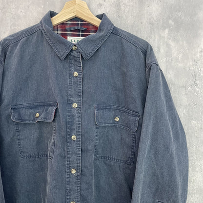 90s vintage 古着　ビンテージ　エルエルビーン　長袖シャツ　コットン　チェック　L.L.Bean