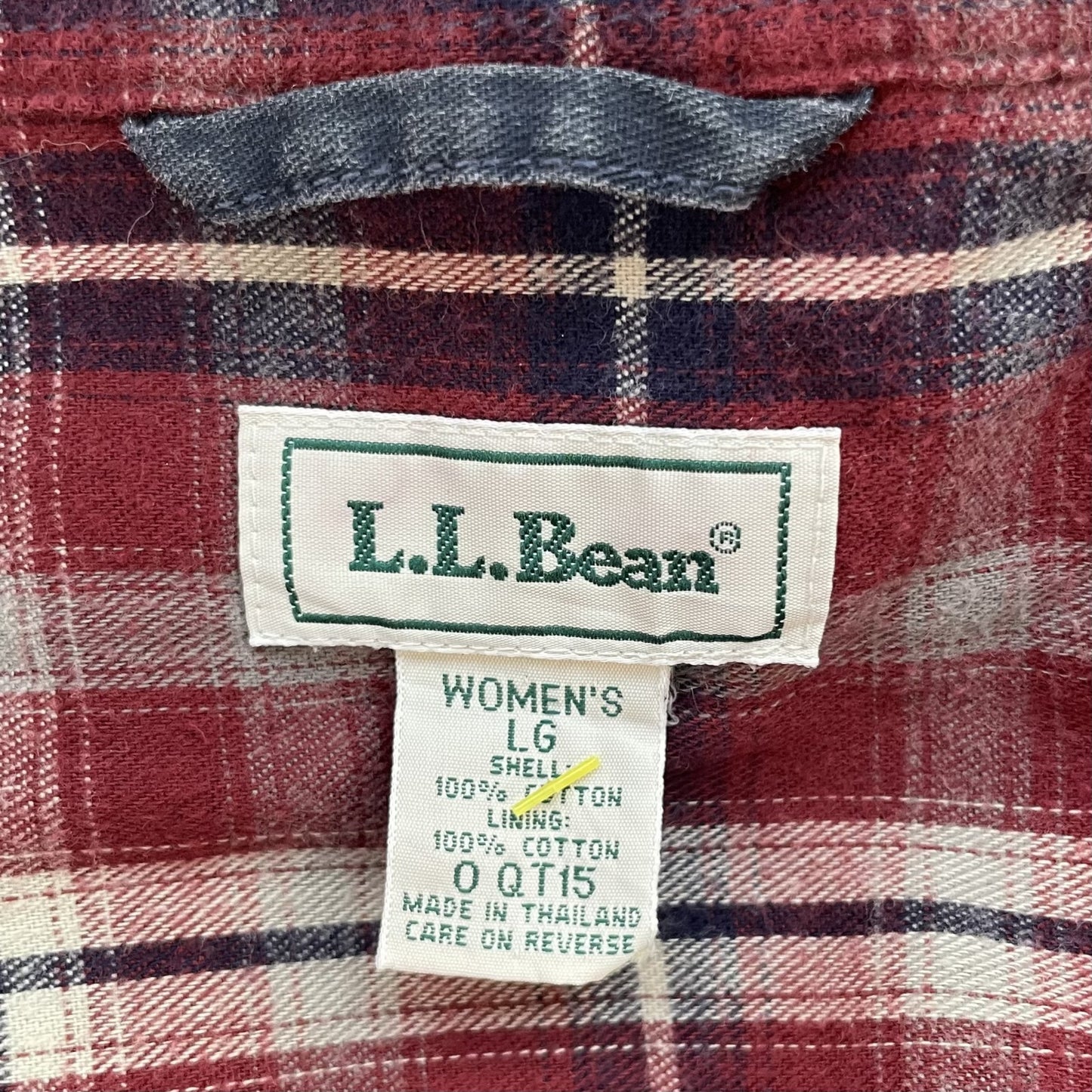 90s vintage 古着　ビンテージ　エルエルビーン　長袖シャツ　コットン　チェック　L.L.Bean