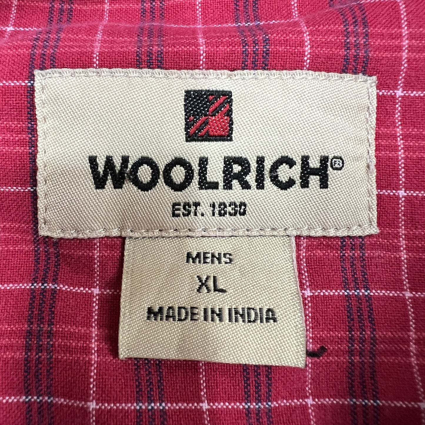 00’s WOOLRICH ウールリッチ 半袖シャツ サイズXL インド製 チェック柄