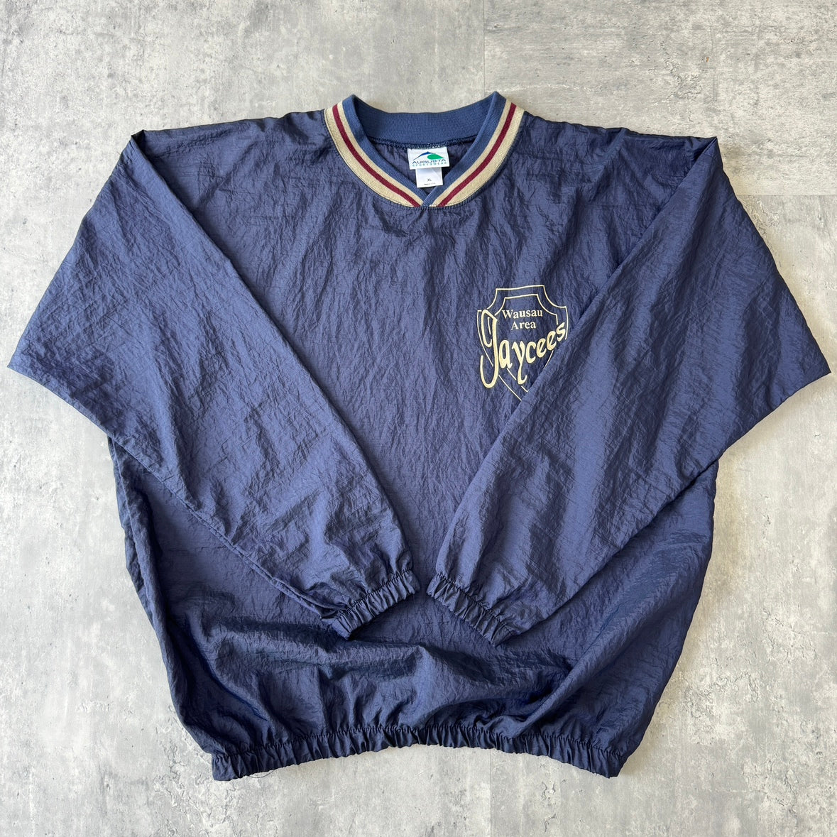 90s USA製 AUGUSTA SPORTSWEAR ナイロンプルオーバー ネイビー XLサイズ