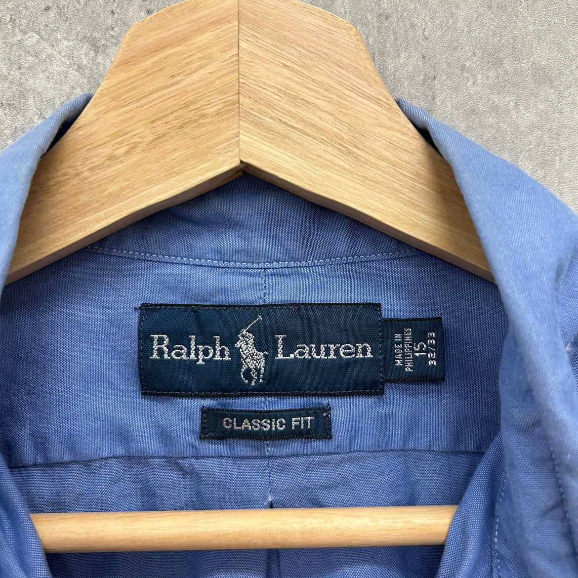 90s POLO Ralph Lauren 長袖シャツ ラルフローレン ワンポイント ロゴ 刺しゅう 古着 ビンテージ ブルー XL相当