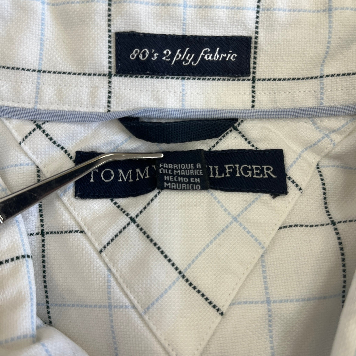 90年代 TOMMY HILFIGER トミーヒルフィガー 長袖シャツ モーリシャス製 XLサイズ