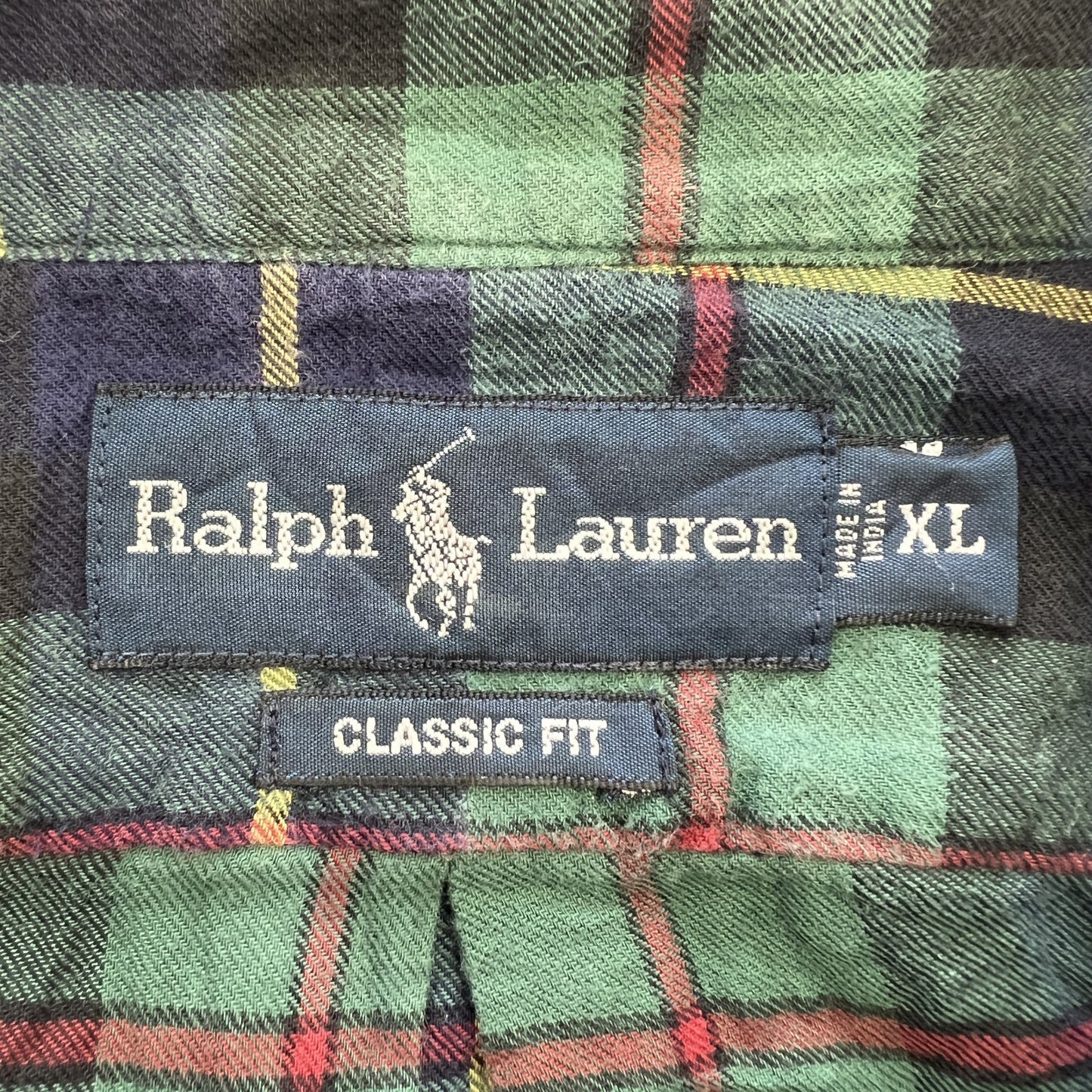 90’s Ralph Lauren ラルフローレン 長袖シャツ チェック ワンポイント刺繍 ポニー 古着