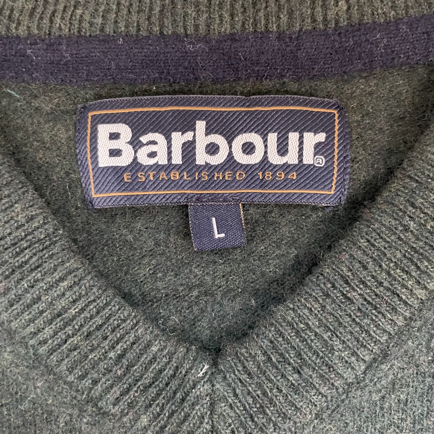 00s vintage 古着　ビンテージ　Barbour バブアー　ウールニットセーター　Vネック　