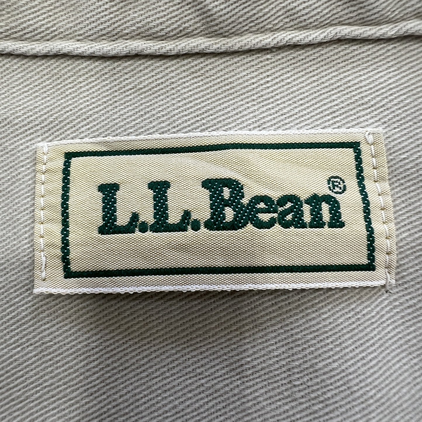 80's～90's L.L.Bean エルエルビーン 長袖シャツ ダブルポケット 無地 ベージュ 古着