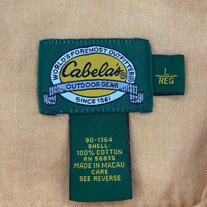 cabela's カベラス 半袖ボタンダウンシャツ ダブルポケット オレンジ マカオ製 Lサイズ