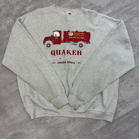 90s~00s USA製 FRUIT OF THE LOOM ルーツオブザルーム QUAKER スウェット トレーナ XXLサイズ