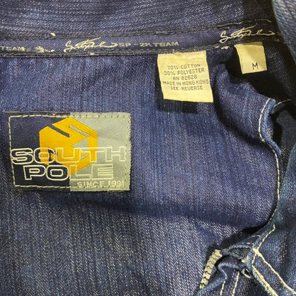 00s SOUTH POLE デニムジャケット カバーオール ヒップホップ ストリート Y2K 古着 ビンテージ ネイビー M