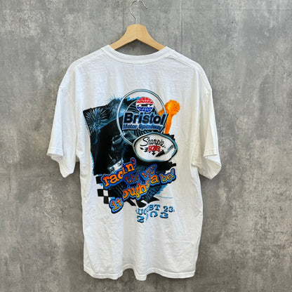 00s' GILDAN レーシング車 半袖Ｔシャツ 香港製 サイズXL ダブルステッチ バックプリント