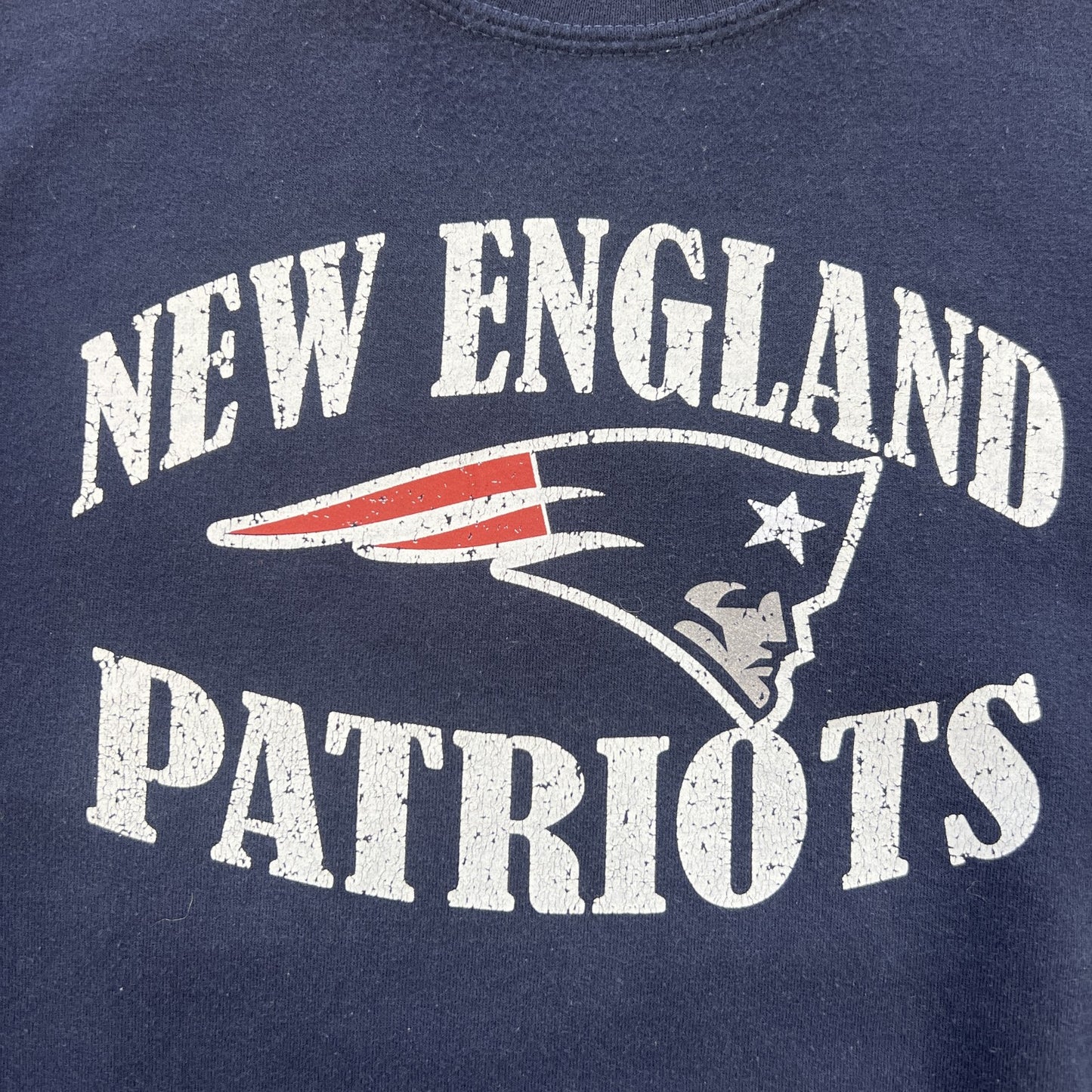 NFL NEW ENGLAND PATRIOTS スウェット ネイビー フロントプリント 古着