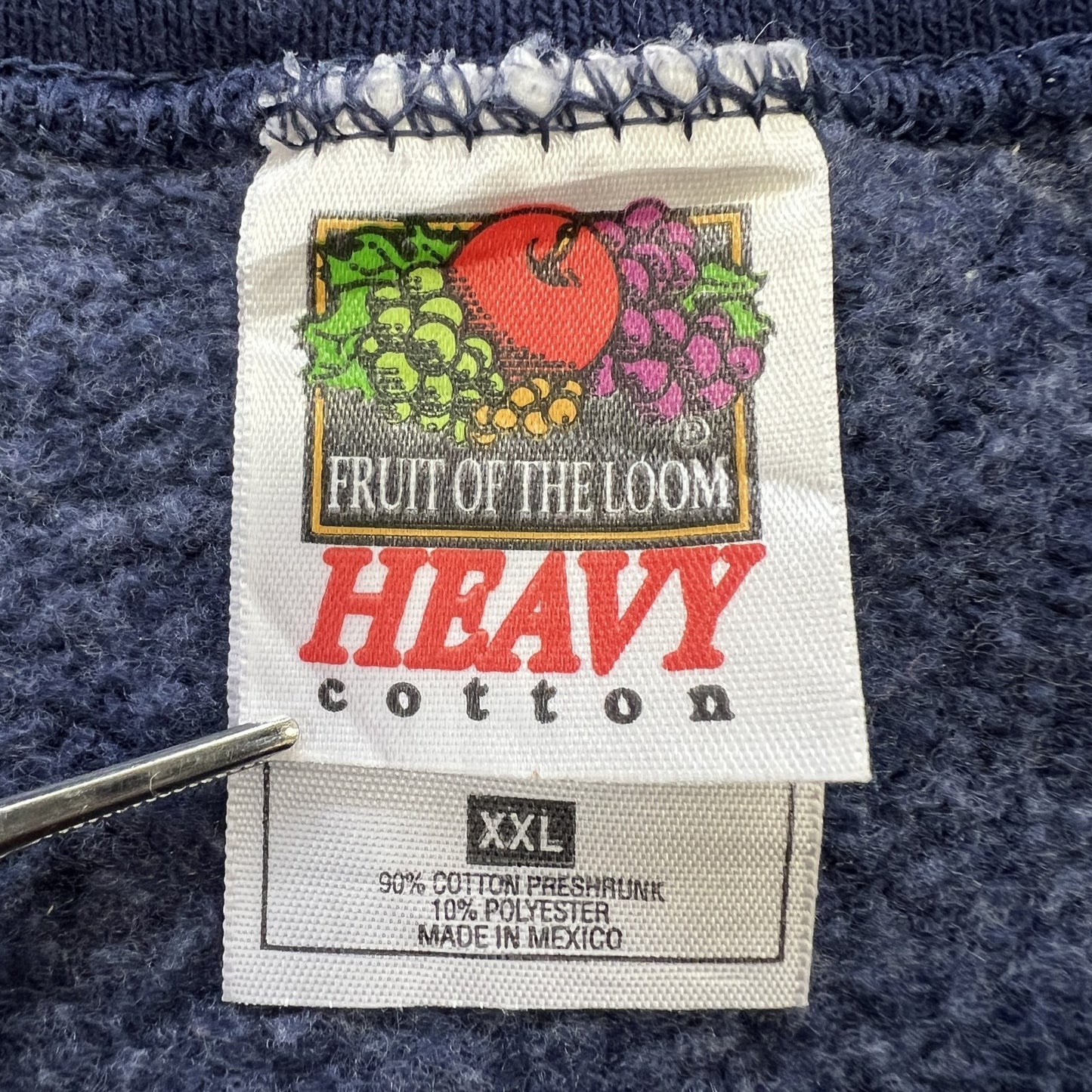 FRUIT OF THE LOOM フルーツオブザルーム スウェット ネイビー フロント刺繍 古着