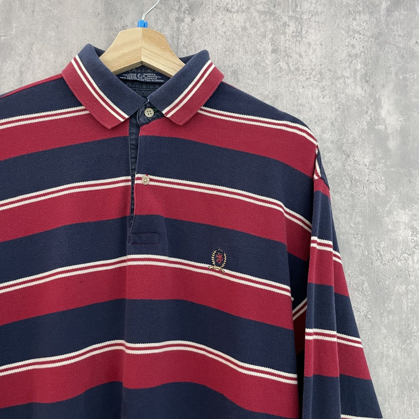 90s vintage 古着　ビンテージ　トミー　TOMMY HILFIGER トミーヒルフィガー　刺繍ロゴ　ラガーシャツ　アメカジ　ストリート