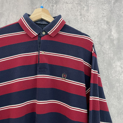 90s vintage 古着　ビンテージ　トミー　TOMMY HILFIGER トミーヒルフィガー　刺繍ロゴ　ラガーシャツ　アメカジ　ストリート