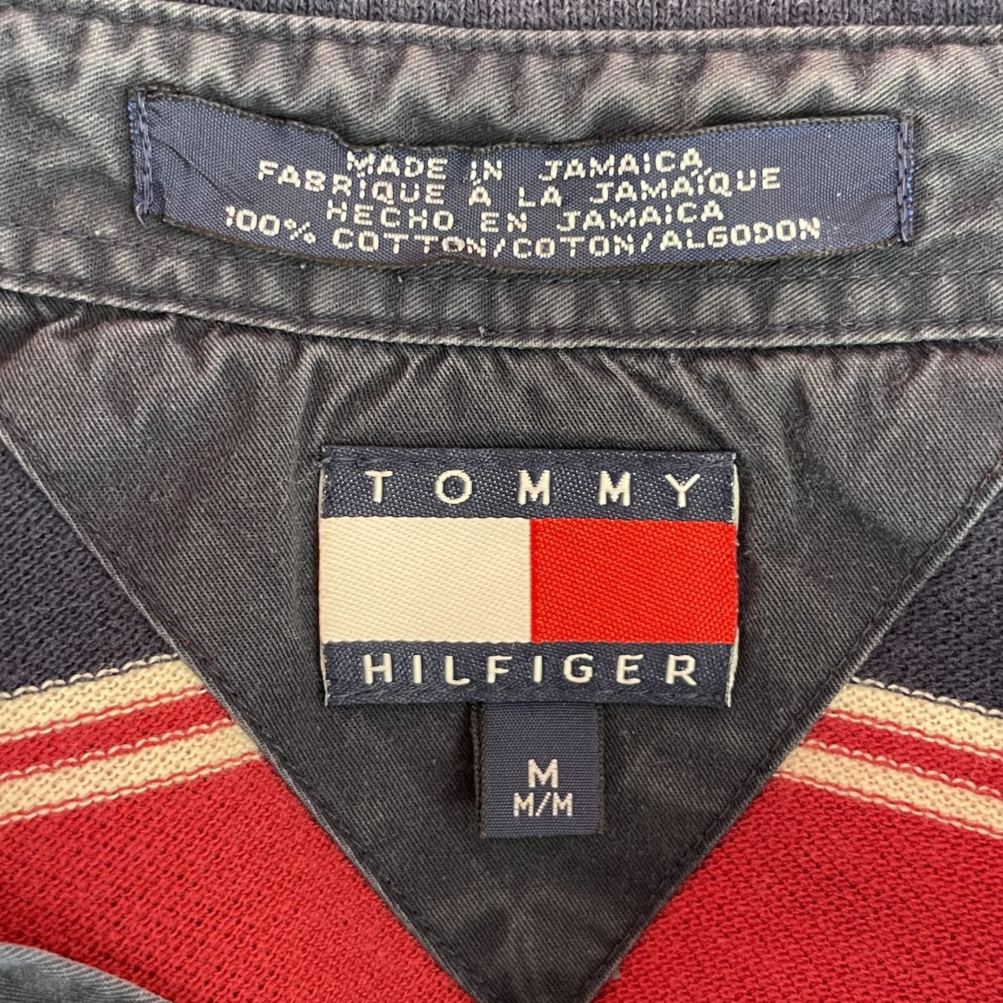 90s vintage 古着　ビンテージ　トミー　TOMMY HILFIGER トミーヒルフィガー　刺繍ロゴ　ラガーシャツ　アメカジ　ストリート