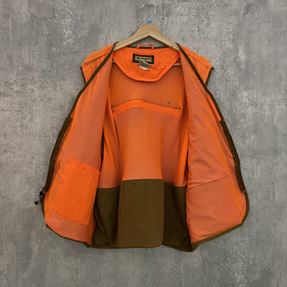 00s vintage 古着　ビンテージ　Remington ベスト アウトドア　バックポケット　オレンジ　メッシュ　