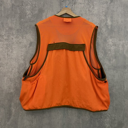 00s vintage 古着　ビンテージ　Remington ベスト アウトドア　バックポケット　オレンジ　メッシュ　