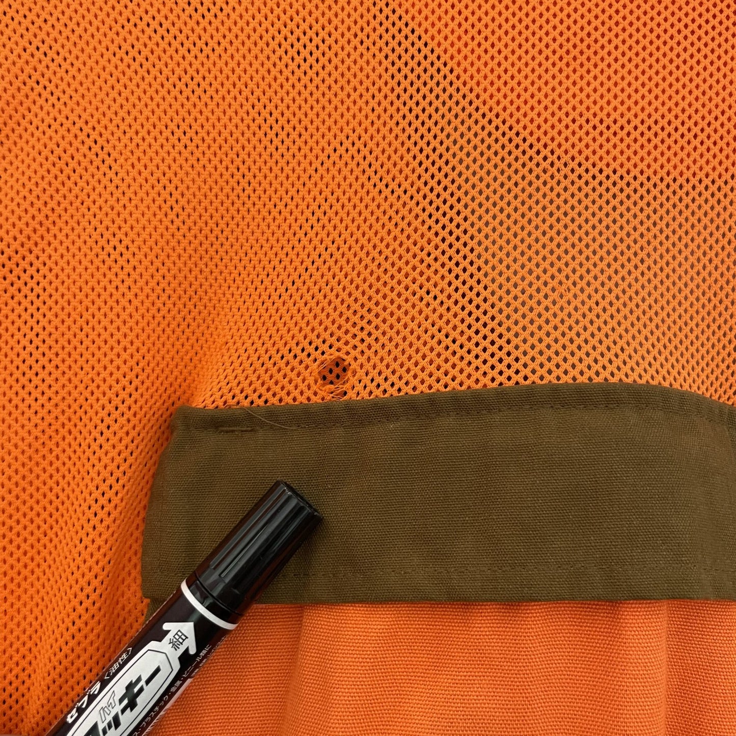 00s vintage 古着　ビンテージ　Remington ベスト アウトドア　バックポケット　オレンジ　メッシュ　