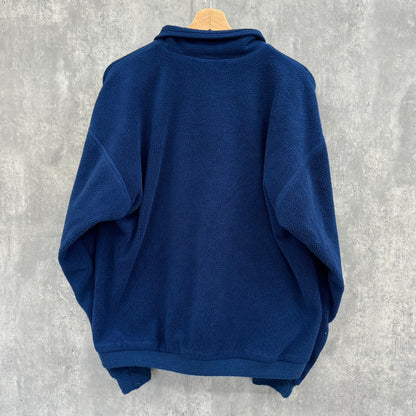 90s vintag 古着 USA製 GOLFLEECE スナップボタン フリース ハーフジップ 裏地付き Lサイズ ブルー