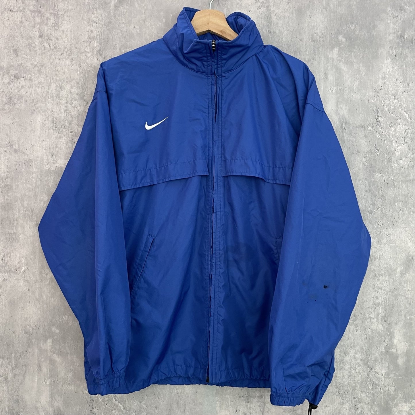 00s vintage 古着　ビンテージ　初期タグ　NIKE ナイキ　ナイロンジャケット　ブルー　テック系　ドローコード