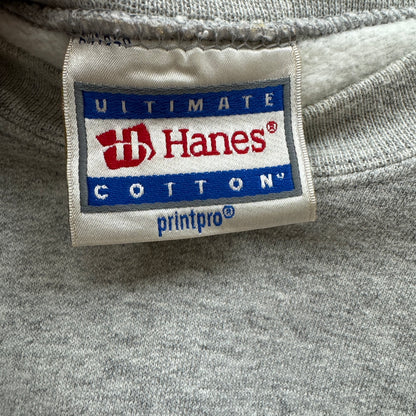 90s vintage 古着 Hanes ヘインズ 刺繍スウェット トレーナー Lサイズ メキシコ製 グレー