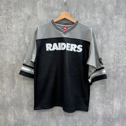 NFL LASVEGAS RAIDERS サイズL インドネシア製 黒 グレー 刺繍 ゲームシャツ