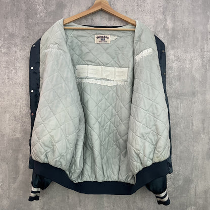 80s 90s vintage 古着　ビンテージ　WestArk  ウェストアーク　スタジャン　アメカジ　刺繍　ネイビー