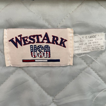 80s 90s vintage 古着　ビンテージ　WestArk  ウェストアーク　スタジャン　アメカジ　刺繍　ネイビー