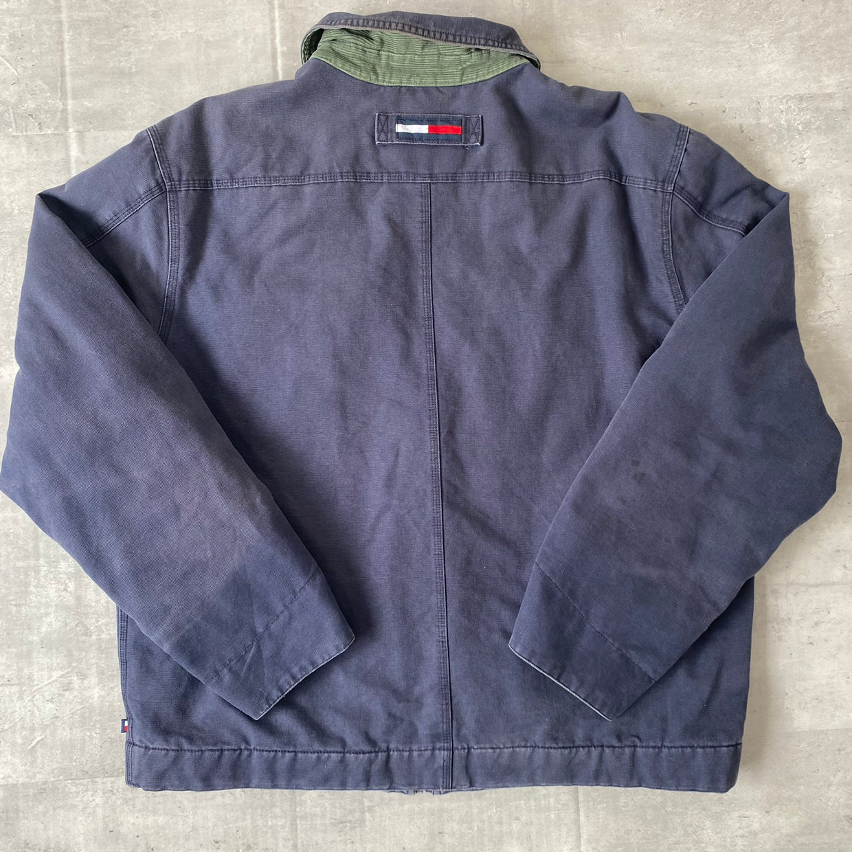 90s　トミーヒルフィガー　TOMMY HILFIGER　ワークジャケット　ネイビー　メンズM