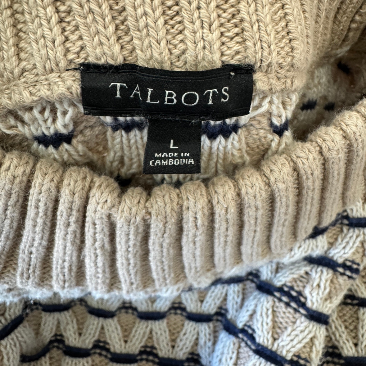 TALBOTS タルボット ニット モックネックセーター Lサイズ カンボジア製