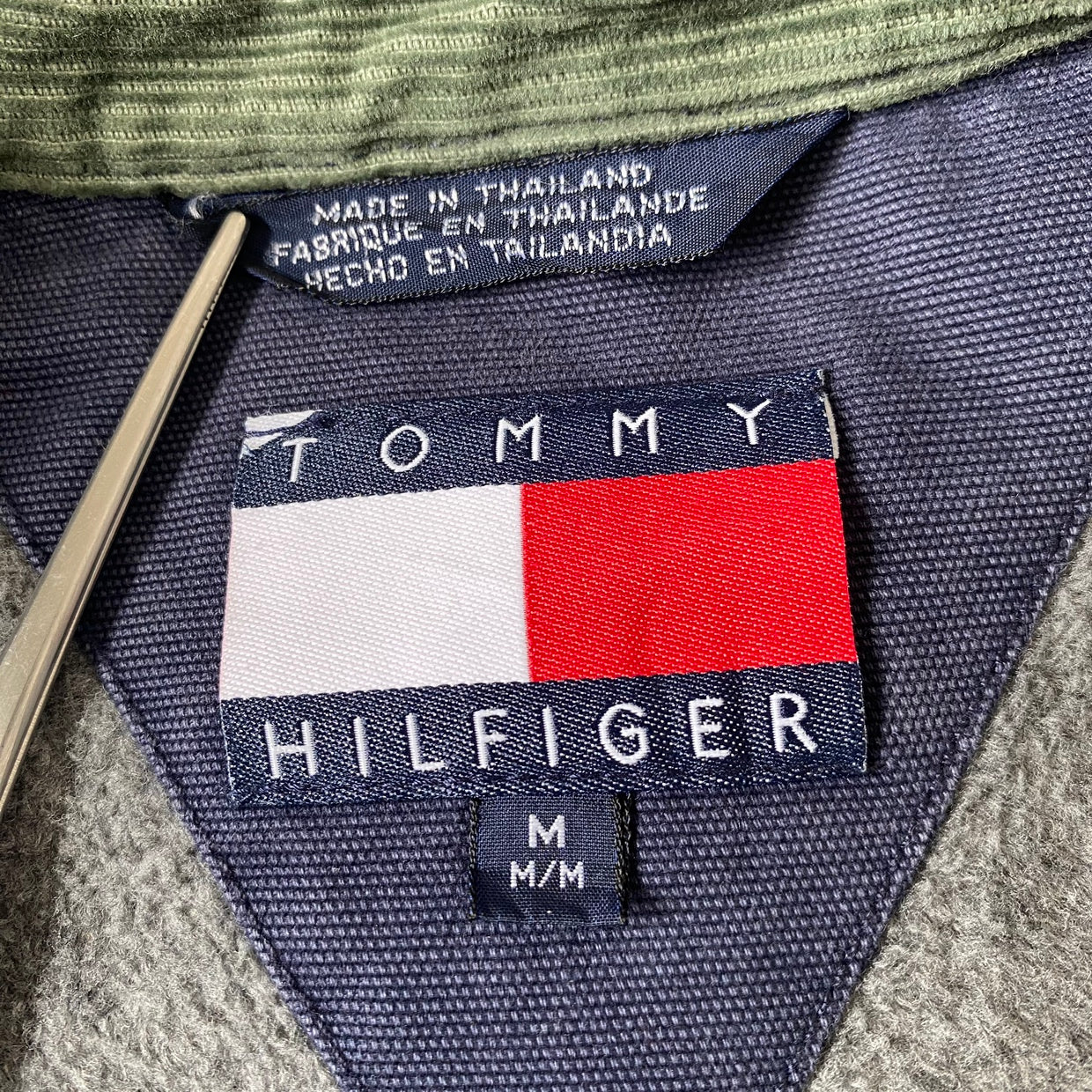 90s　トミーヒルフィガー　TOMMY HILFIGER　ワークジャケット　ネイビー　メンズM