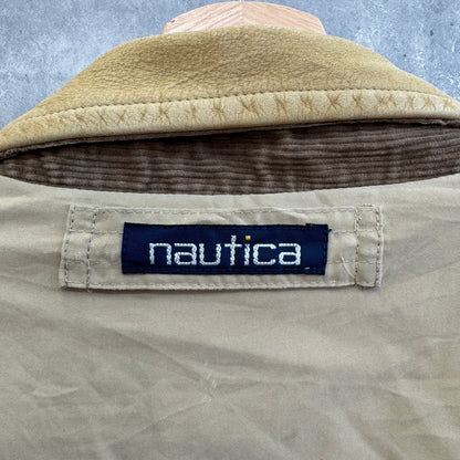 90年 nautica ノーティカ ハンティングジャケット レザーネック 香港製 サイズXL 古着