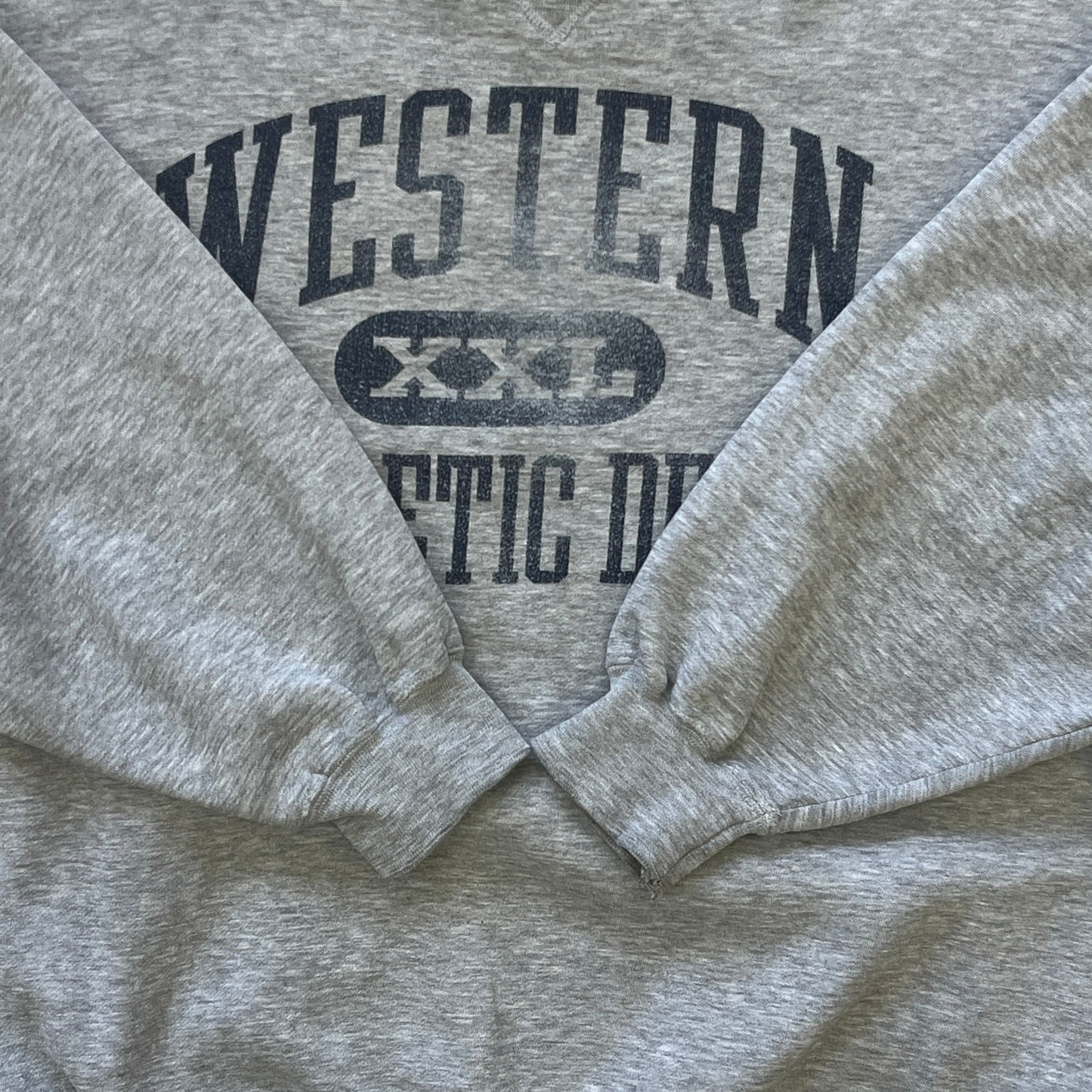 90s vintage 古着 GEAR カレッジスウェット BIGCOTTONトレーナー Vガゼット WESTERN XXLサイズ