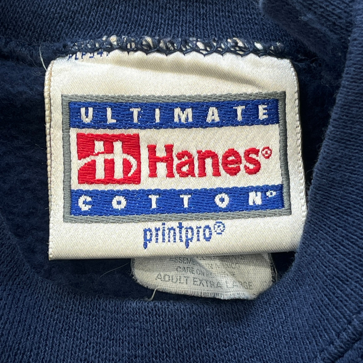 90s~00s vintage 古着 Hanes フロントプリントスウェット トレーナ XLサイズ ネイビー