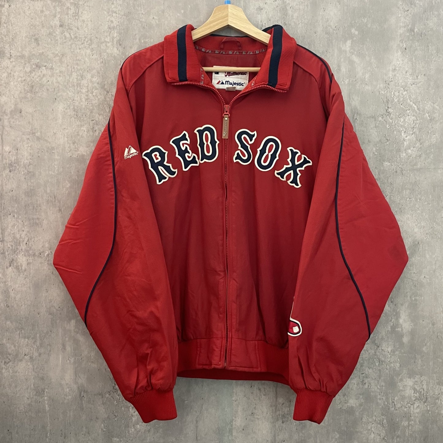 00s vintage 古着　ビンテージ　ナイロンジャケット　フルジップ　裏フリース　REDSOX