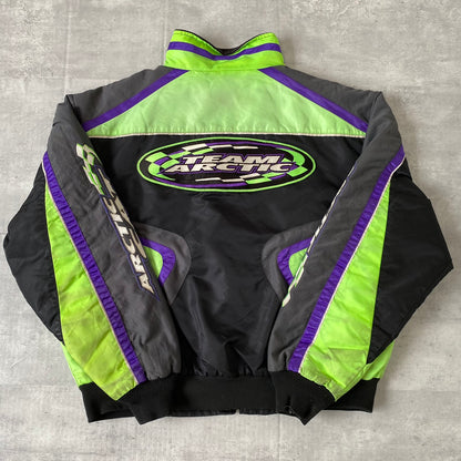 90s レーシングジャケット　Racing　Snowmobile Jacket Arctic Cat Team ネオングリーン メンズＬ相当