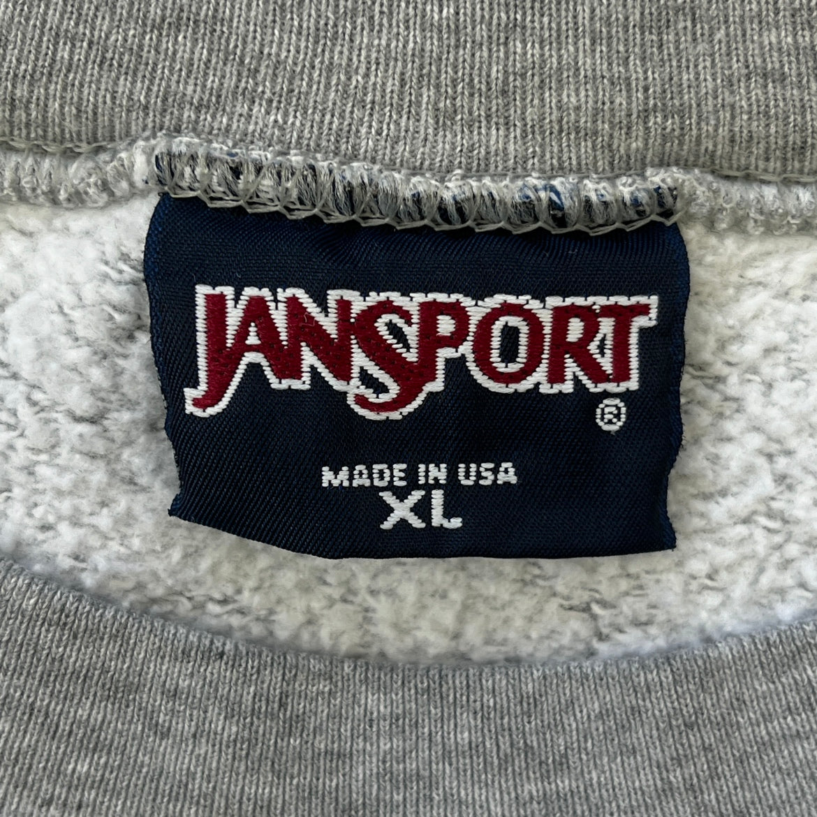 90s vintage 古着 USA製 JANSPORT ジャンスポーツ フロント刺繍スウェットトレーナー 裏起毛 XLサイズ