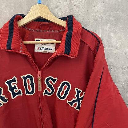 00s vintage 古着　ビンテージ　ナイロンジャケット　フルジップ　裏フリース　REDSOX