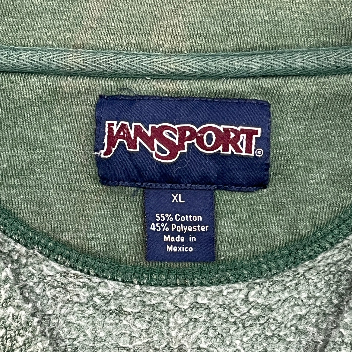 00s JANSPORT ジャンスポーツ ハーフジップスウェット ピスタグ グリーン XL vintage 古着