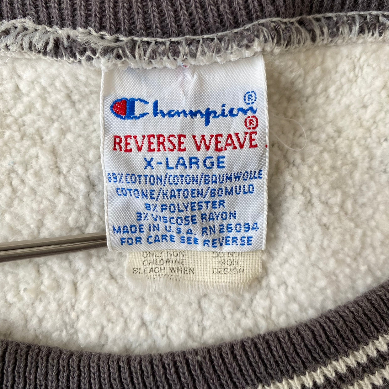 90s チャンピオン　Champion　リバースウィーブ　REVERSE WEAVE　usa製　刺繍タグ　グレー　刺繍ロゴ　メンズXL相当　