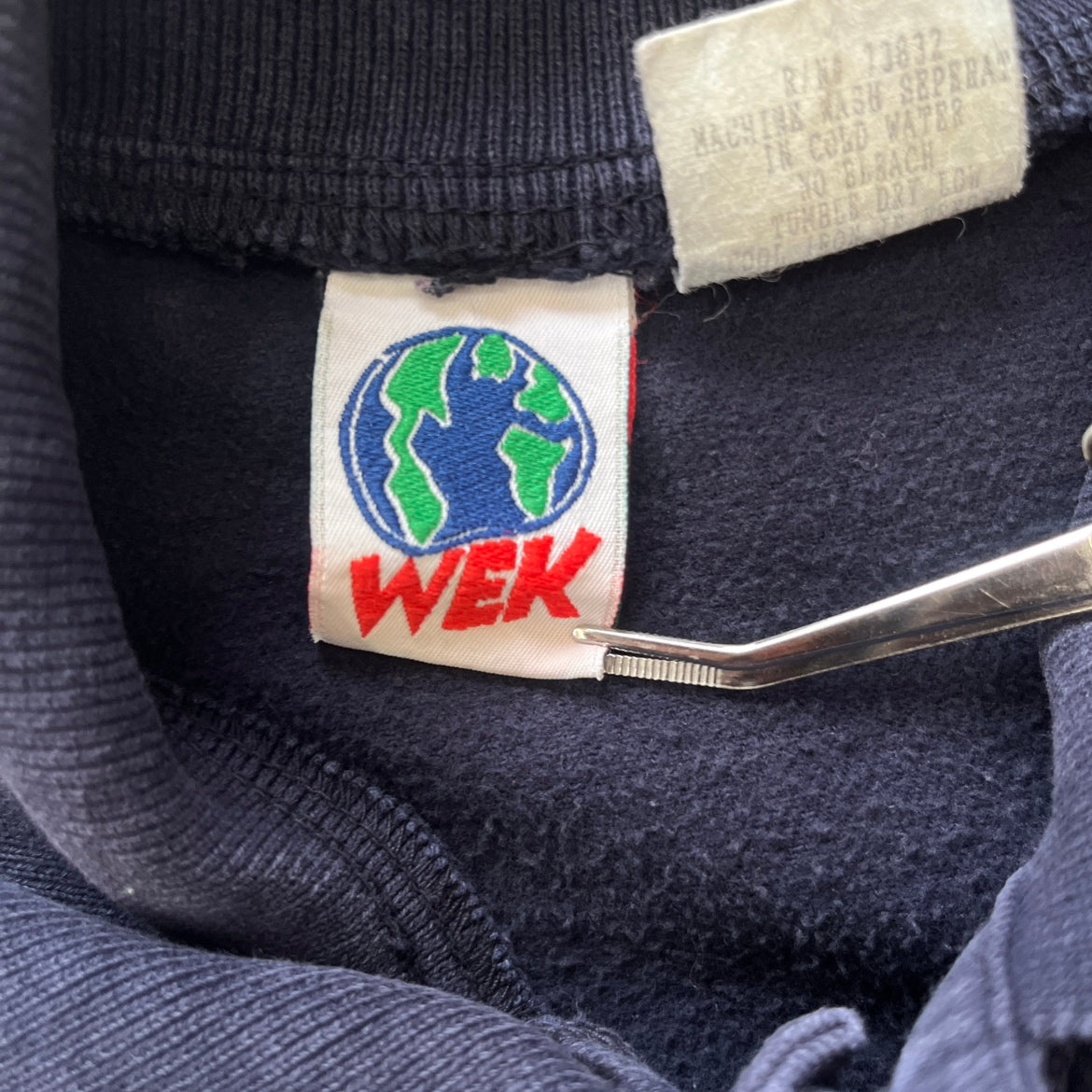 90s vintage 古着 USA製 WEK 刺繍スウェット コットン XXLサイズ